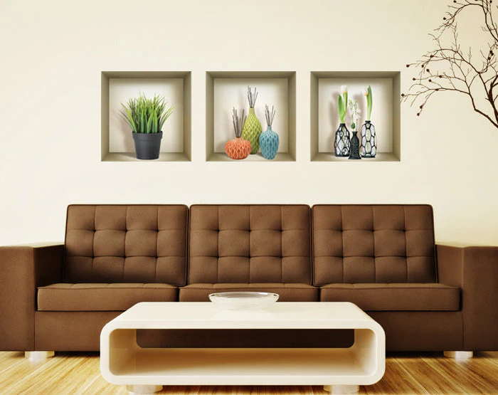 3D Niche Wall Art Decals - Set Of 3 | Easy To Apply, Stunning Decorative Stickers For Home And Office - Image 4
