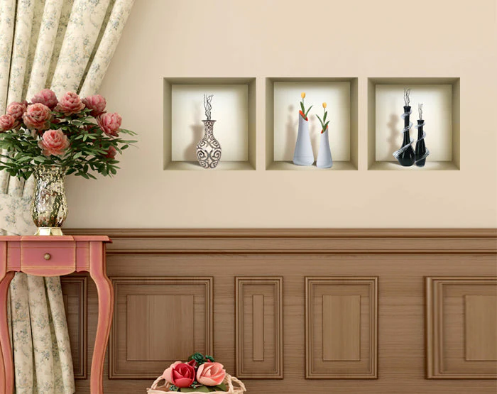 3D Niche Wall Art Decals - Set Of 3 | Easy To Apply, Stunning Decorative Stickers For Home And Office - Image 3