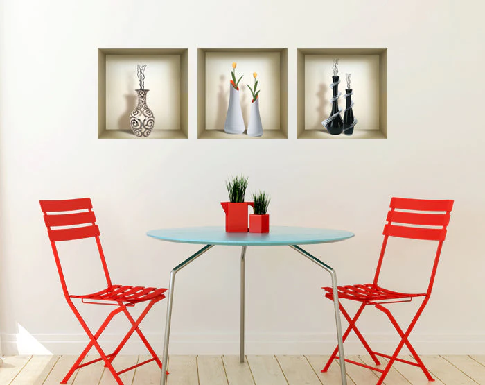 3D Niche Wall Art Decals - Set Of 3 | Easy To Apply, Stunning Decorative Stickers For Home And Office - Image 4