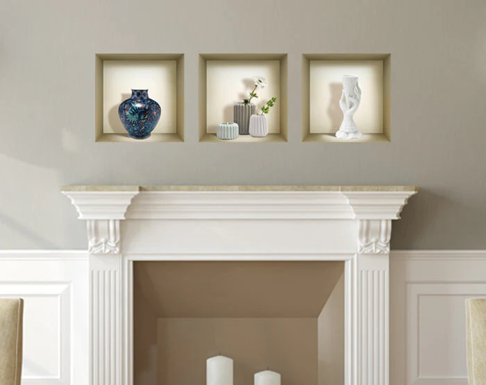 3D Niche Wall Art Decals - Set Of 3 | Easy To Apply, Stunning Decorative Stickers For Home And Office - Image 4