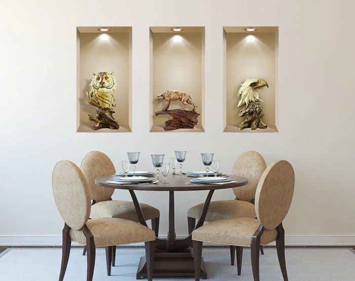 3D Niche Wall Art Decals - Set Of 3 | Easy To Apply, Stunning Decorative Stickers For Home And Office - Image 4