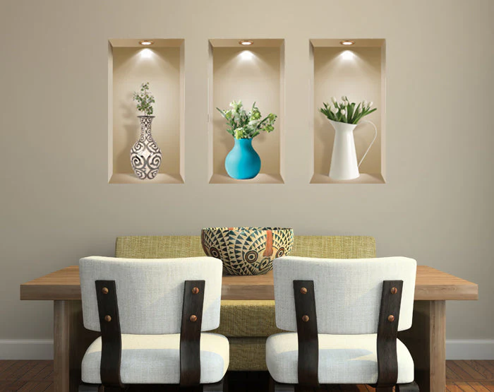 3D Niche Wall Art Decals - Set Of 3 | Easy To Apply, Stunning Decorative Stickers For Home And Office - Image 3