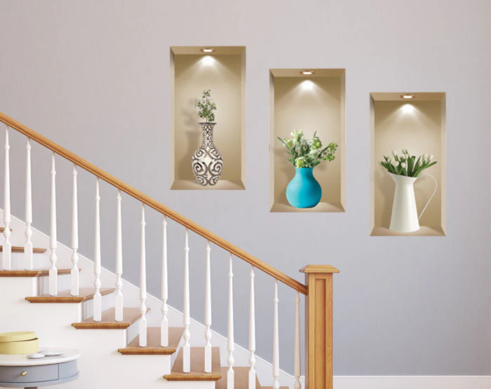 3D Niche Wall Art Decals - Set Of 3 | Easy To Apply, Stunning Decorative Stickers For Home And Office - Image 4