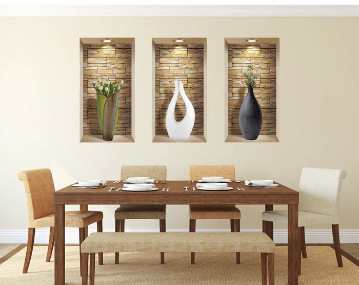 3D Niche Wall Art Decals - Set Of 3 | Easy To Apply, Stunning Decorative Stickers For Home And Office - Image 3
