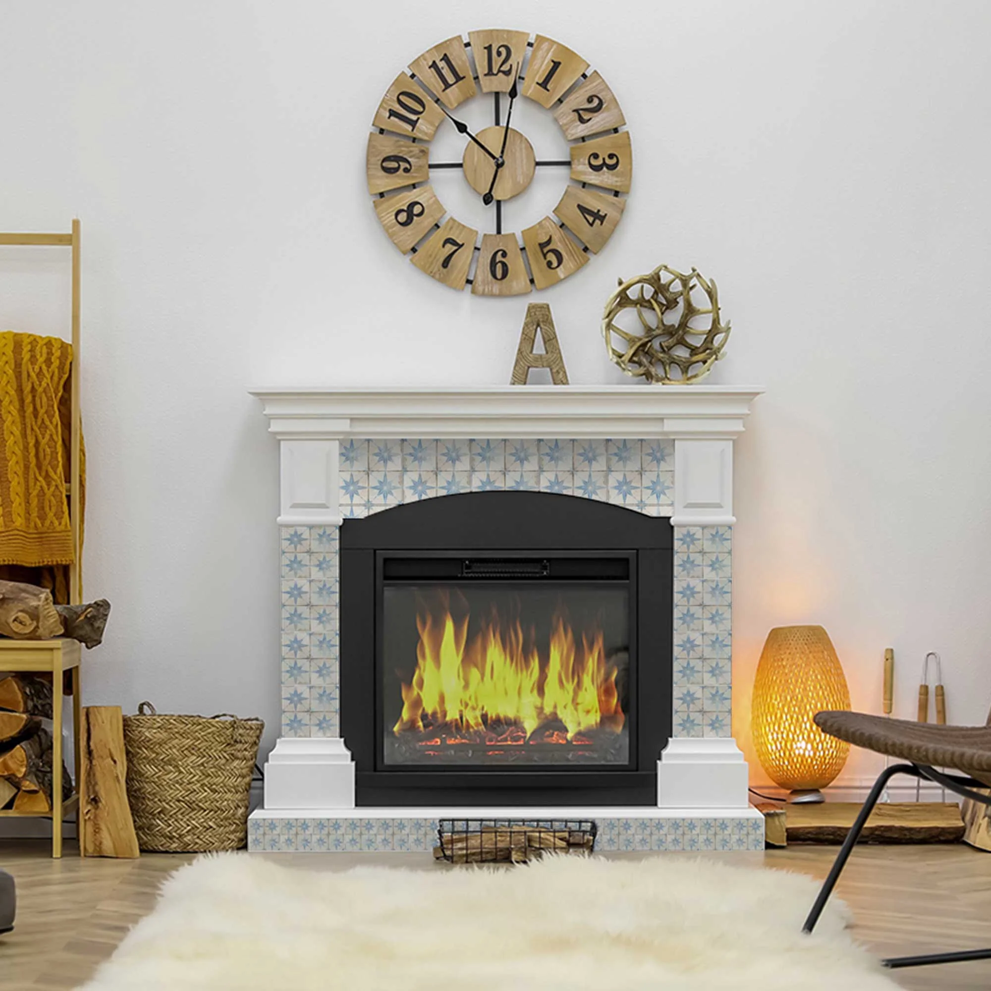 Faded light Blue Star shaped tile stickers vintage design durable stickers Model - R5 - Image 5