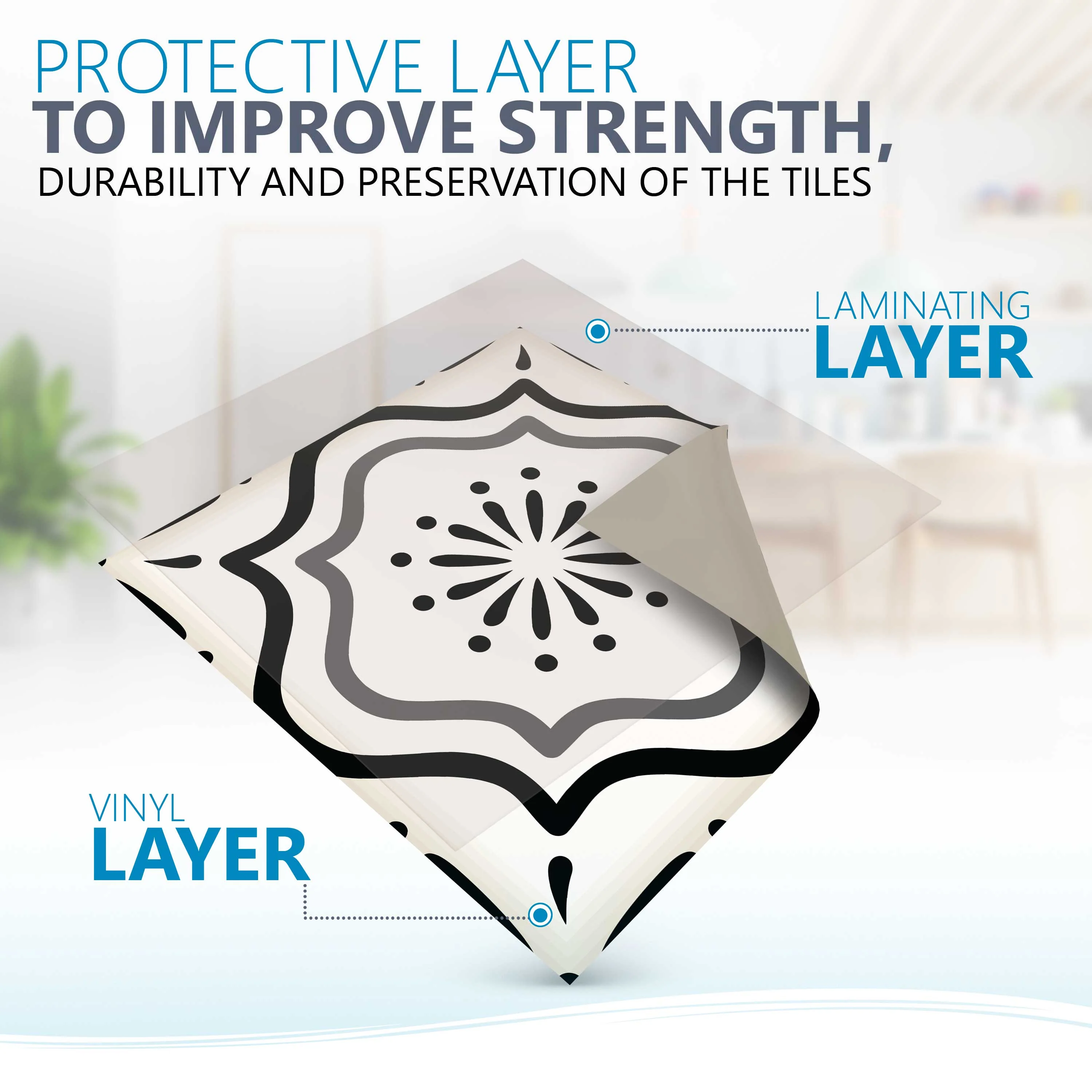 Space design Tile Stickers multiple Gray tiles patterns Model - B100 - Image 11