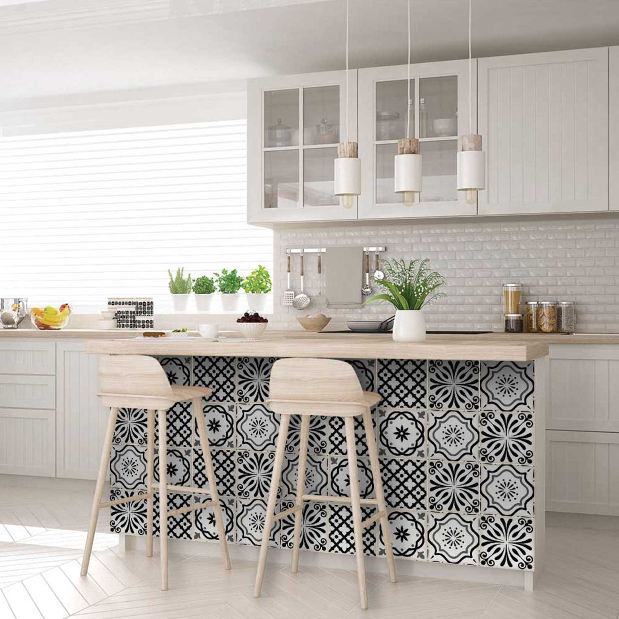 Space design Tile Stickers multiple Gray tiles patterns Model - B100 - Image 7