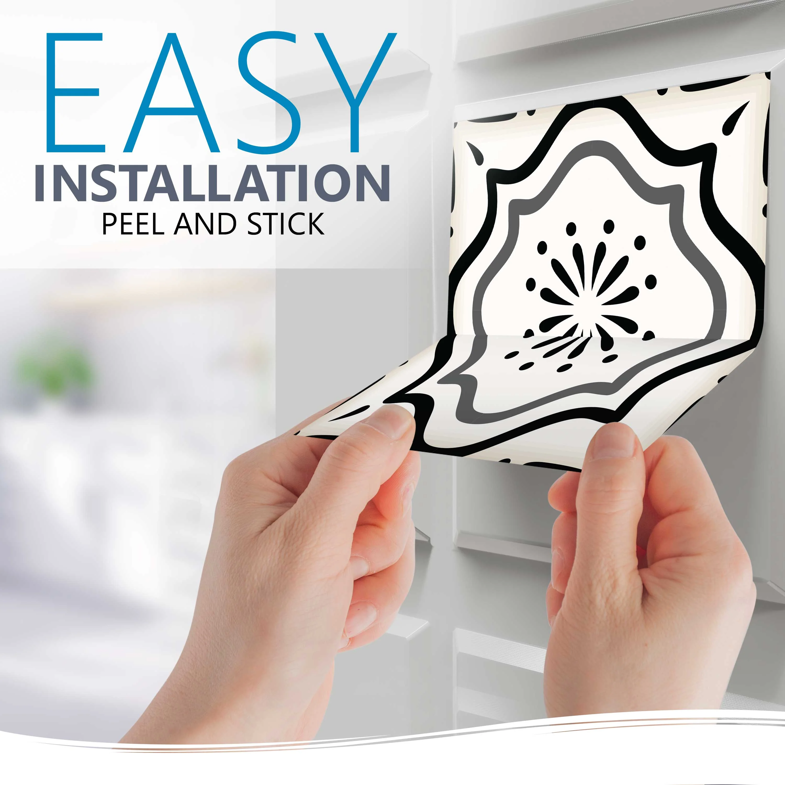 Space design Tile Stickers multiple Gray tiles patterns Model - B100 - Image 8