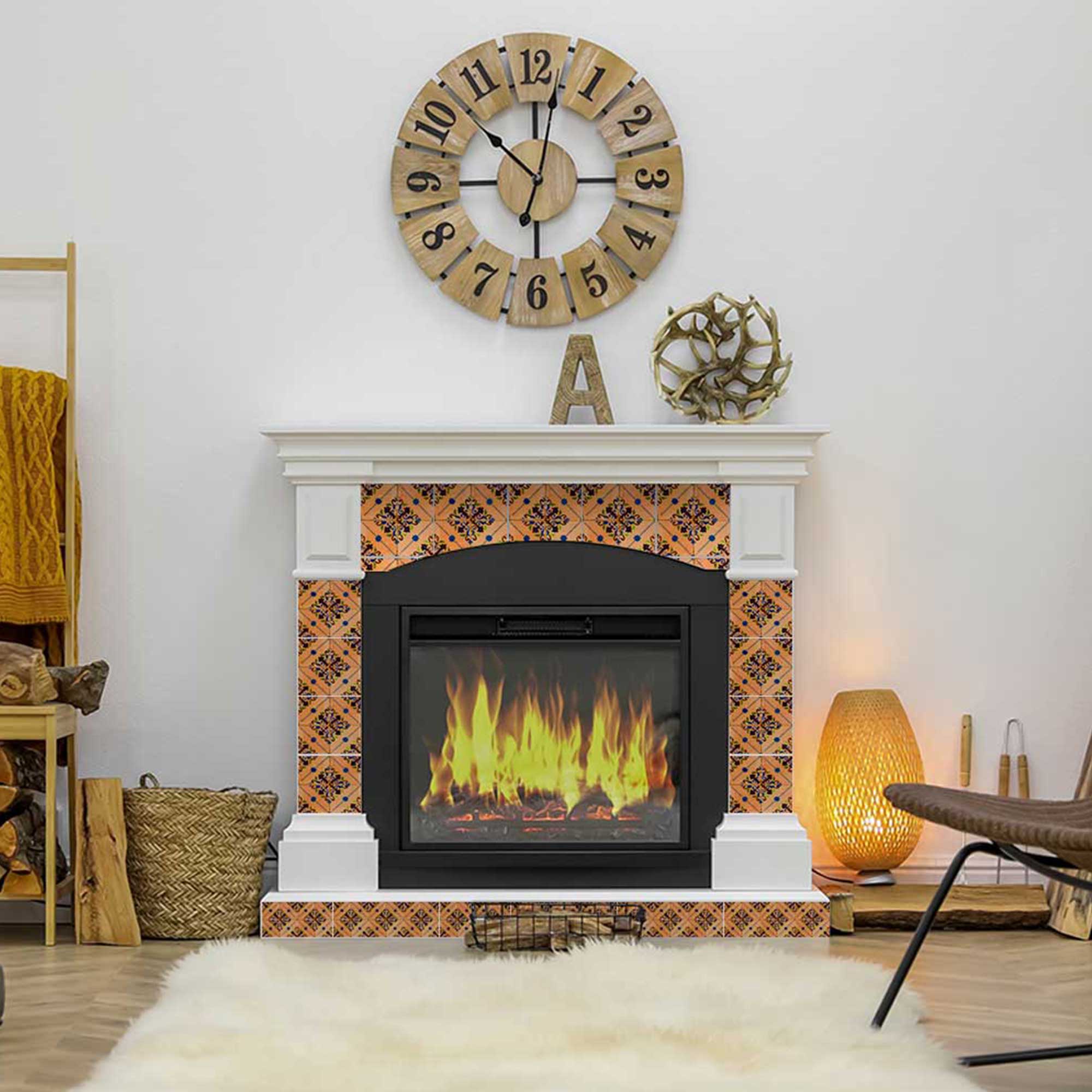 Vintage Spanish Tile Stickers home decoration Orange backsplash Model - H8 - Image 5