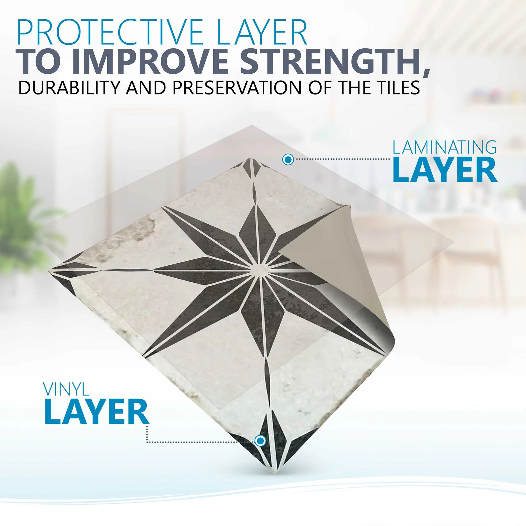 Vintage Black and White Star pattern floor suitable quick home décor Model - R11 - Image 11