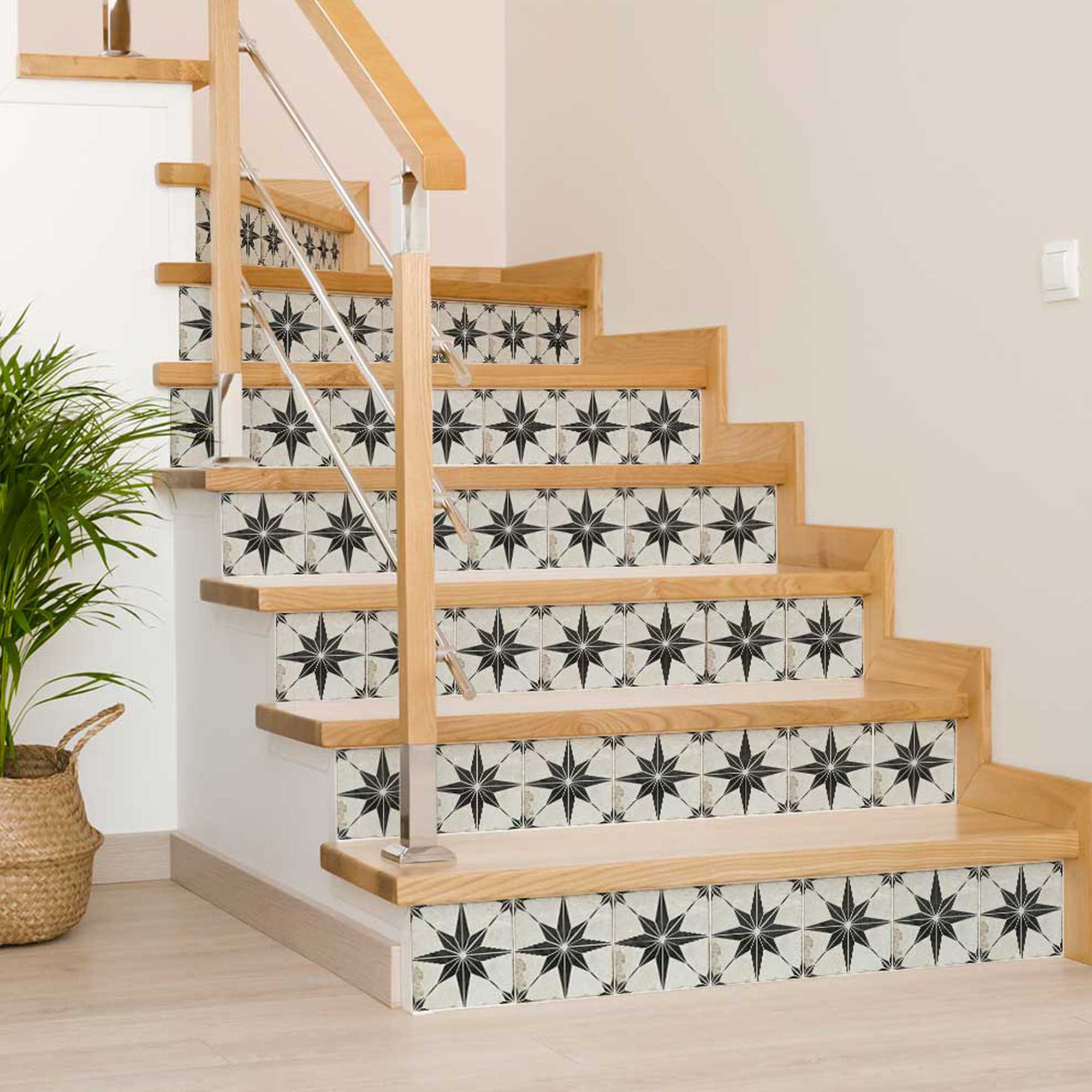 Vintage Black and White Star pattern floor suitable quick home décor Model - R11 - Image 4