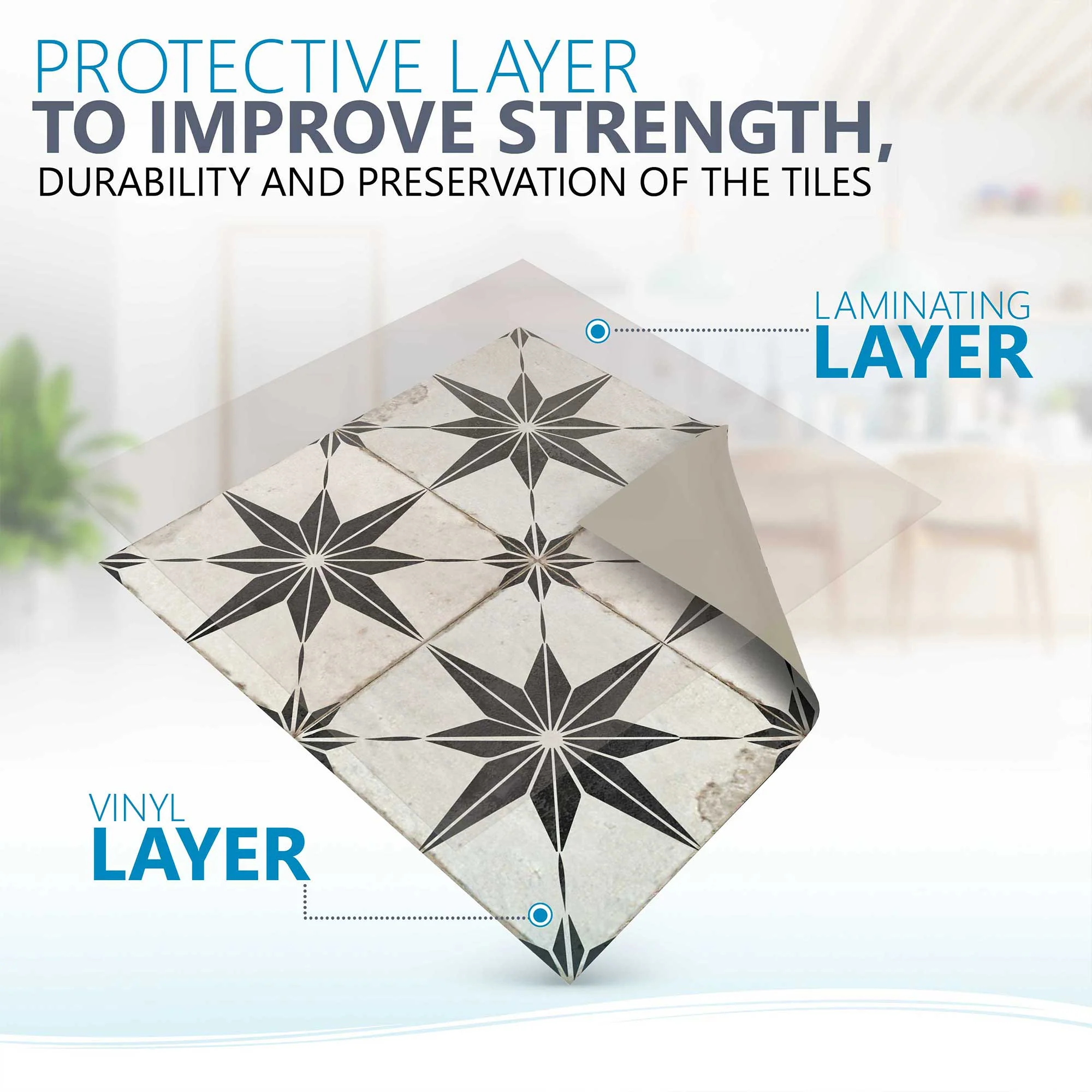 Vintage Black stars pattern hassle-free wall tiles easy to install home décor Model - R1 - Image 10