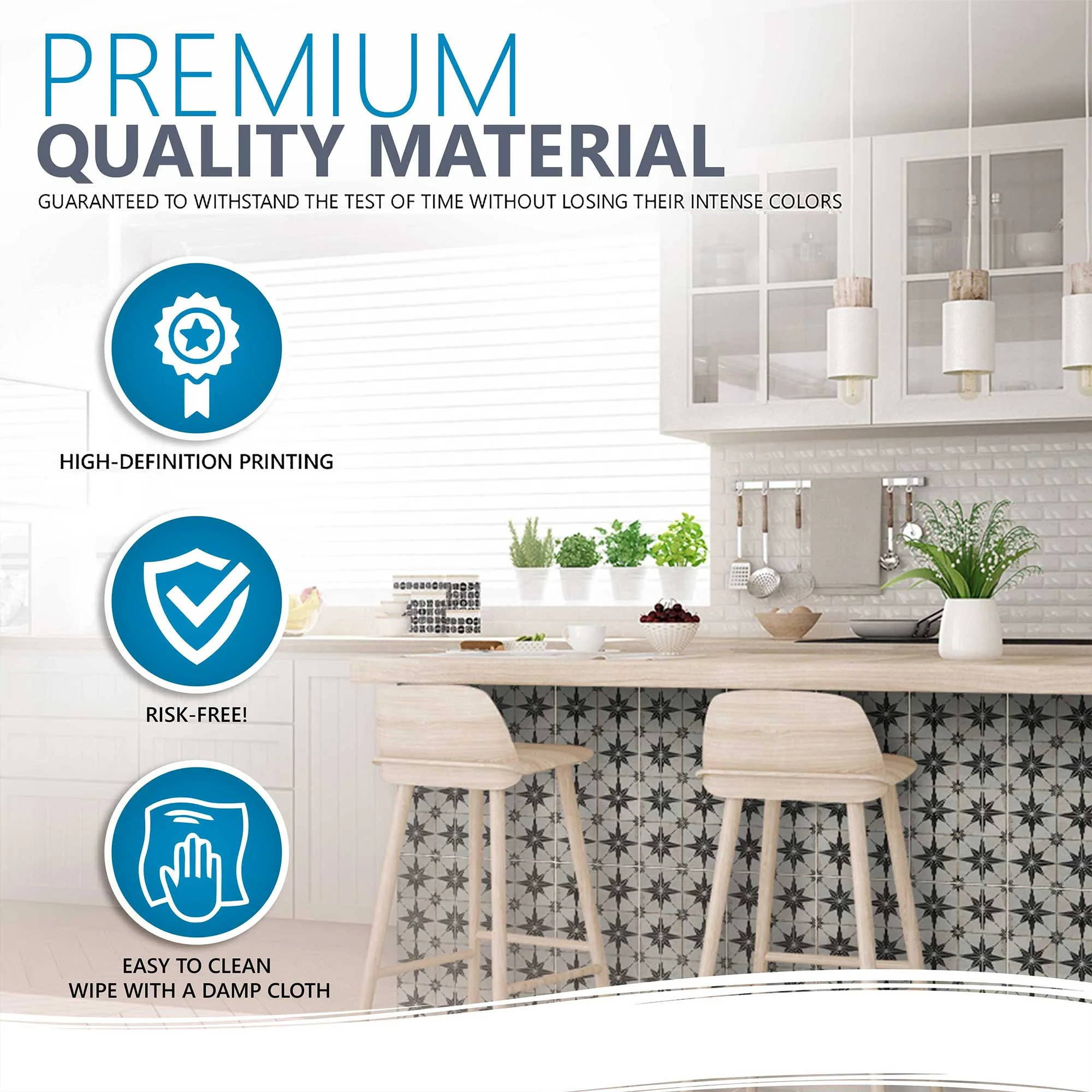 Vintage Black stars pattern hassle-free wall tiles easy to install home décor Model - R1 - Image 11