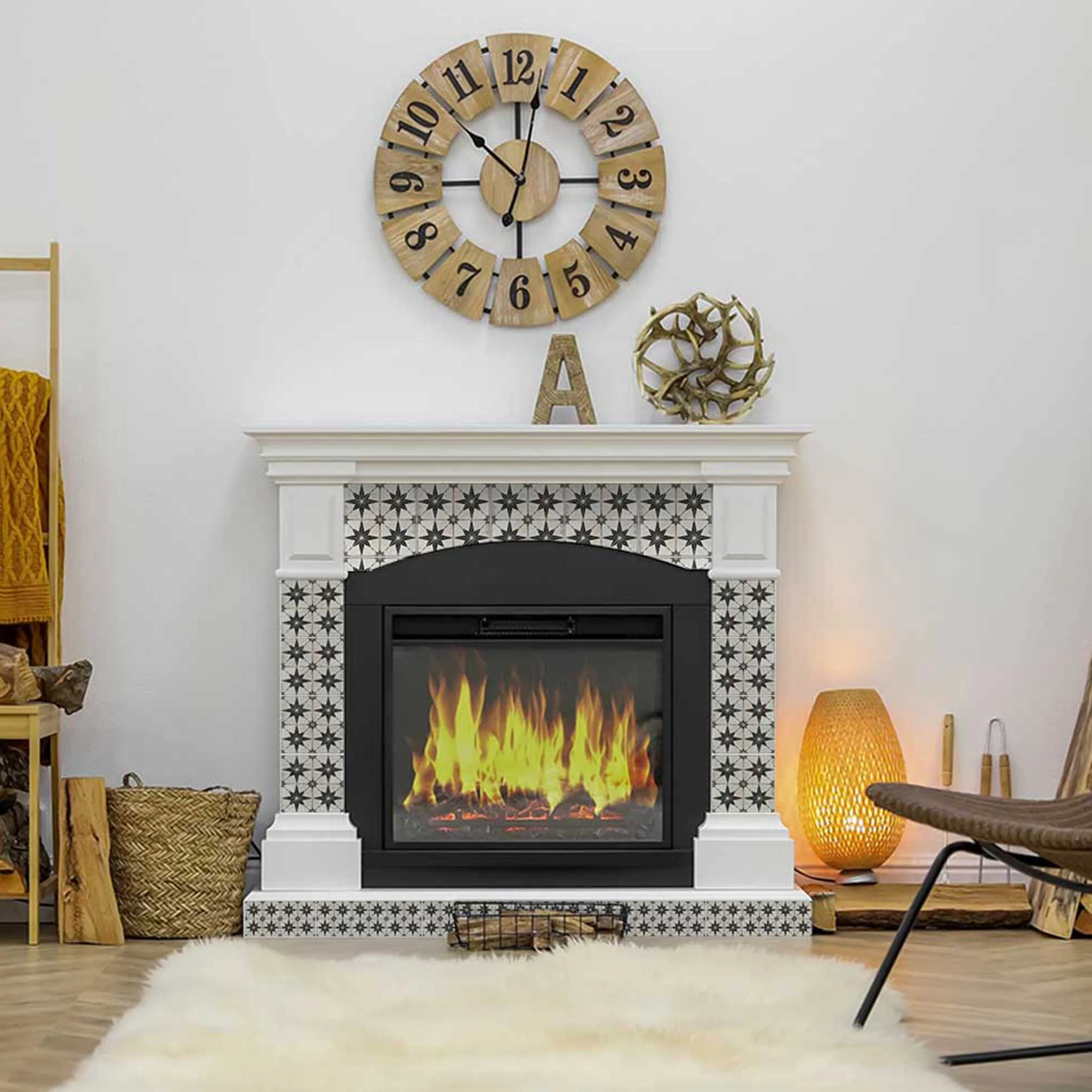 Vintage Black stars pattern hassle-free wall tiles easy to install home décor Model - R1 - Image 5