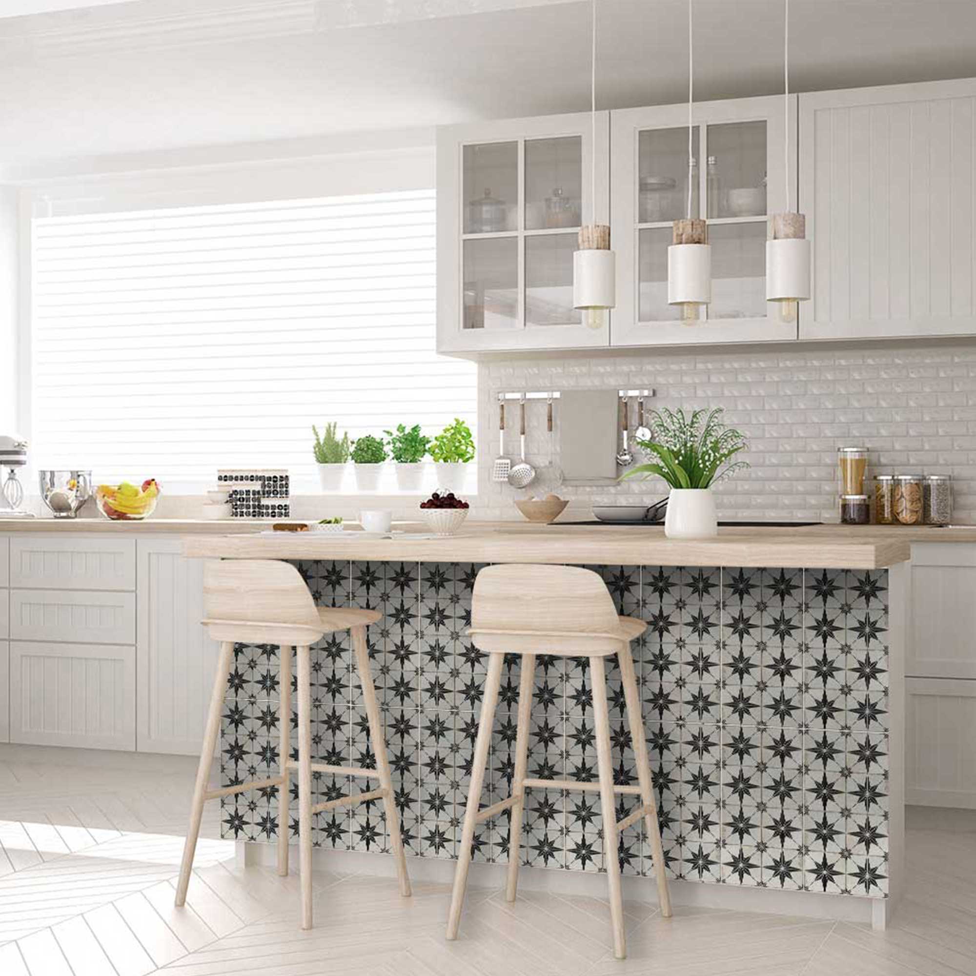 Vintage Black stars pattern hassle-free wall tiles easy to install home décor Model - R1 - Image 7