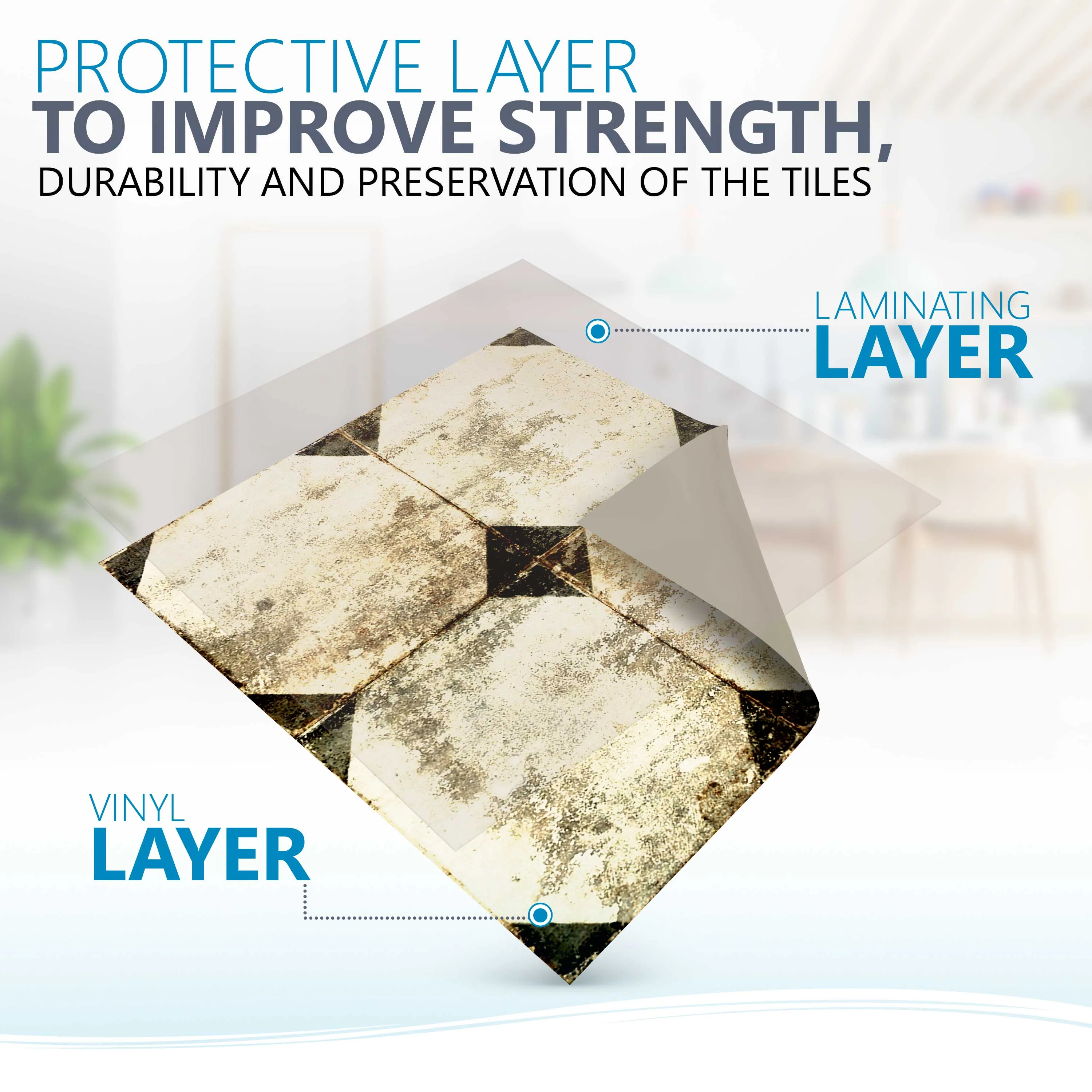 Vintage connecting pattern Peel and Stick Tile Stickers Rustic design Model - R28 - Image 10