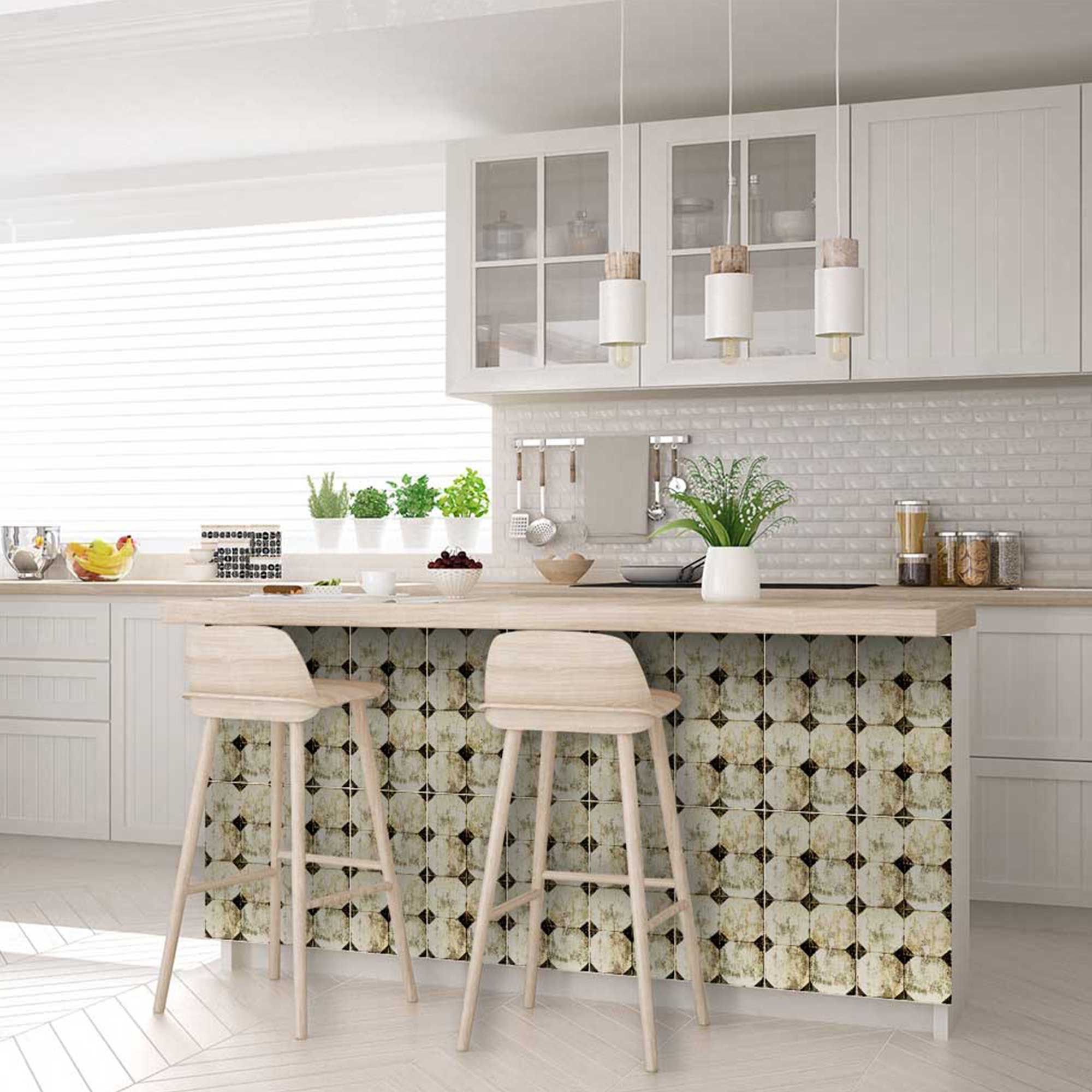 Vintage connecting pattern Peel and Stick Tile Stickers Rustic design Model - R28 - Image 7