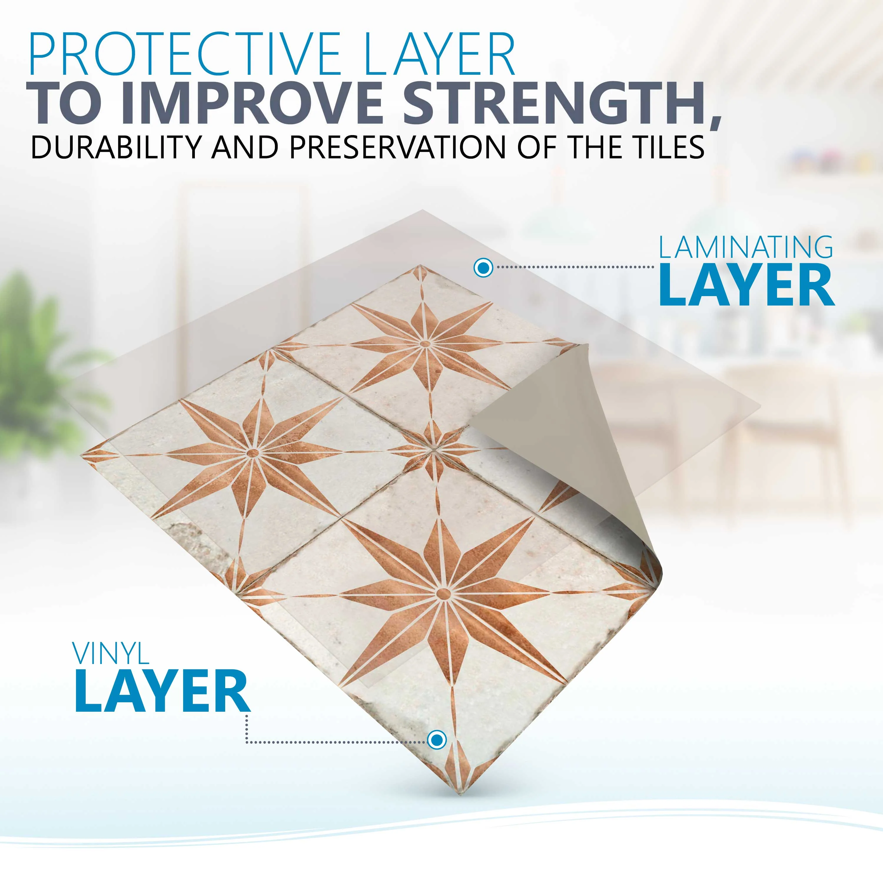 Vintage Gold Star peel-and-stick kitchen backsplash stylish bathroom tiles Model - R2 - Image 6