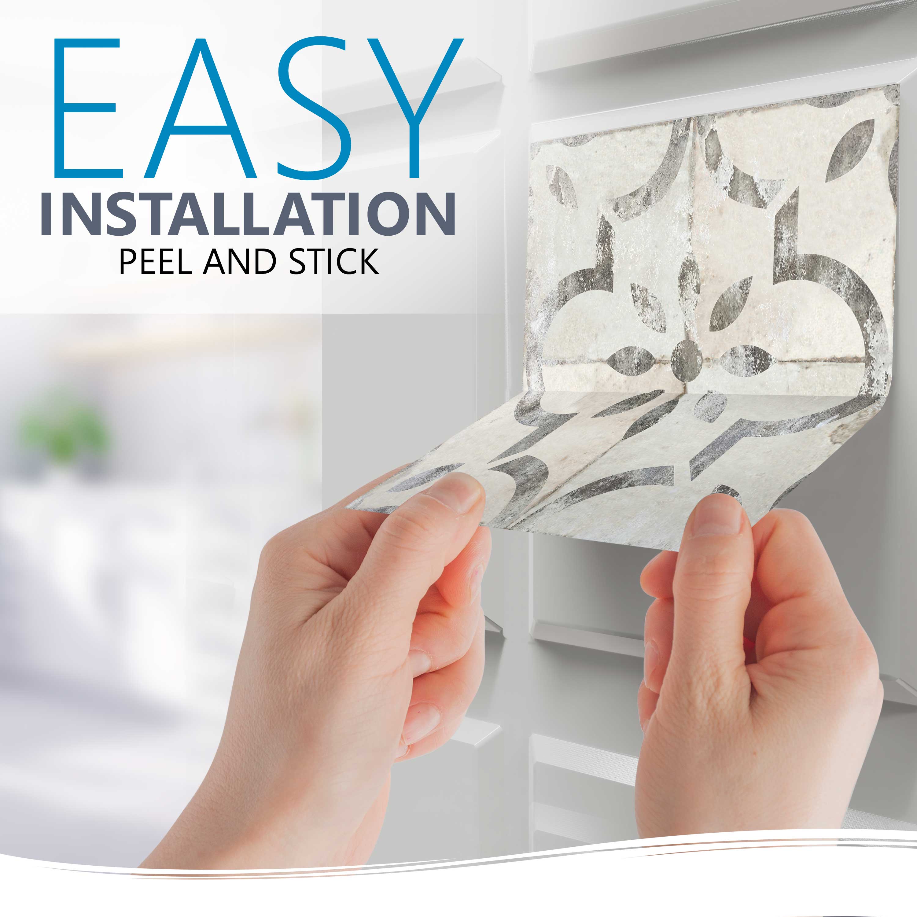 Vintage Rustic Peel and Stick Tile Stickers Gray pattern wall paper Model - R20 - Image 8