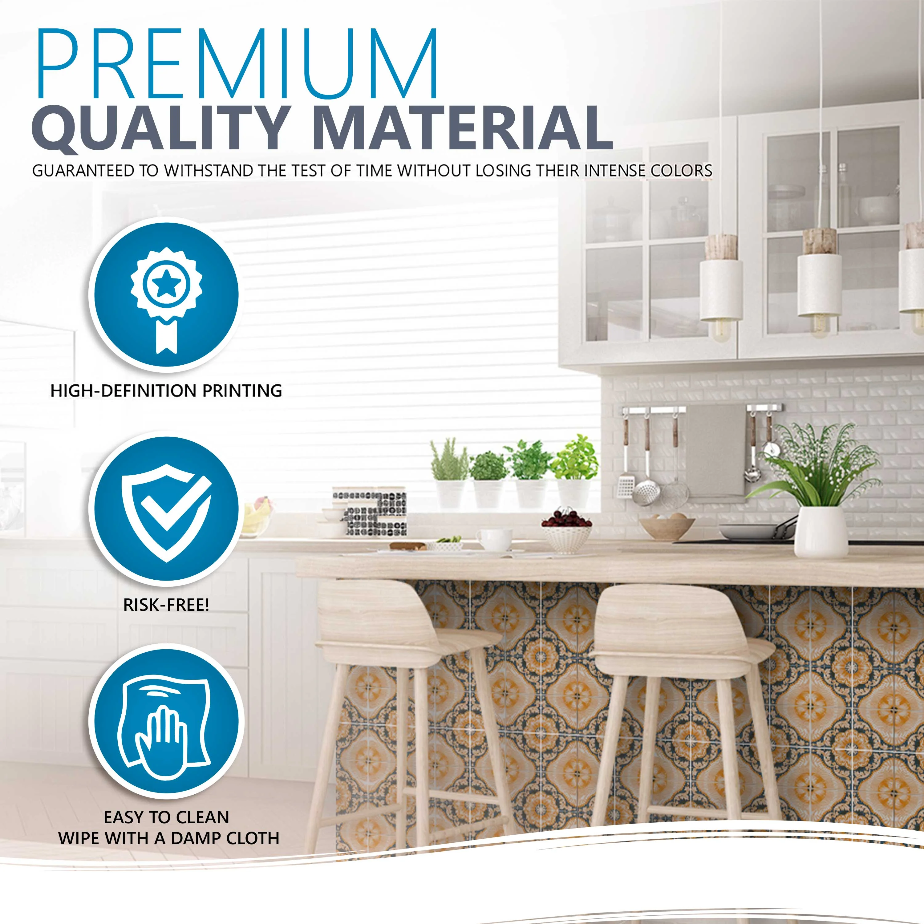 Orange Spanish backsplash Easy-to-Install Peel and stick tile stickers Model - H1 - Image 10