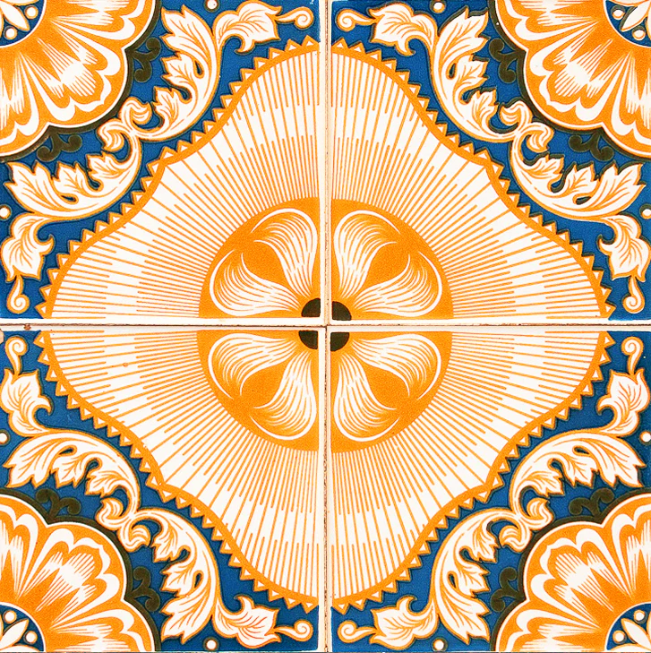 Orange Spanish backsplash Easy-to-Install Peel and stick tile stickers Model - H1 - Image 6